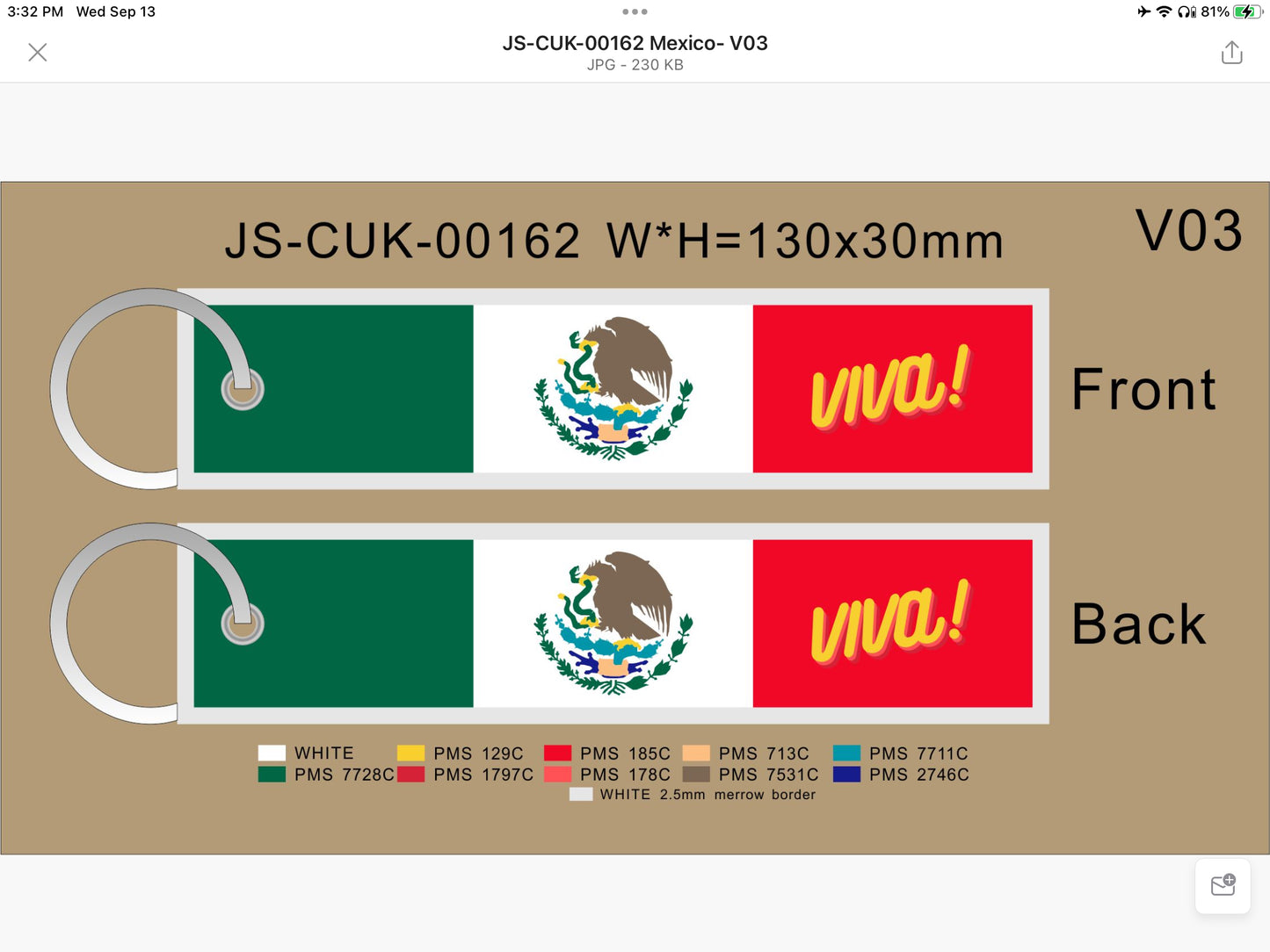 Viva MEXICO! Key Ring. Luggage Tags