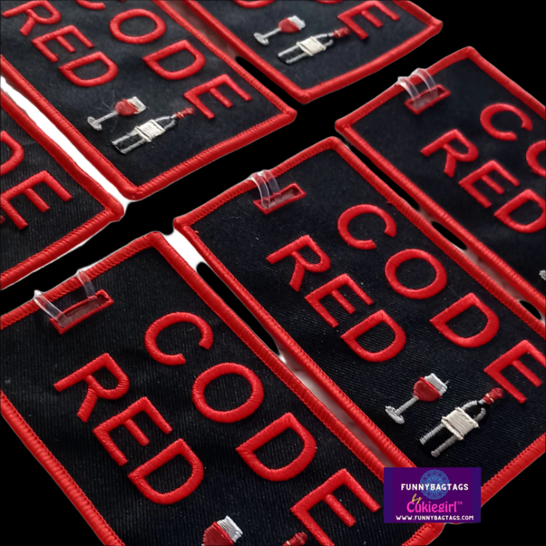 Code RED wine Bottle Luggage Tag