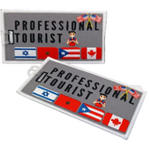 PROFESSIONAL TOURIST™ Luggage Tags GRAY. ISRAEL.MOROCCO.PR.CANADA