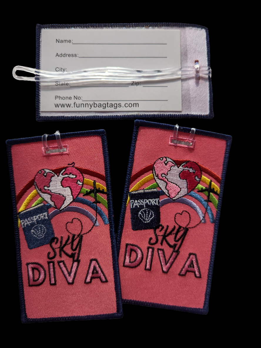 SKY DIVA TAG with RAINBOW Luggage Tag