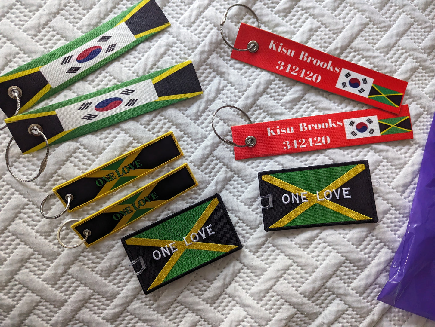 CUSTOM MADE LUGGAGE TAGS. PRINTED OR EMBROIDERED