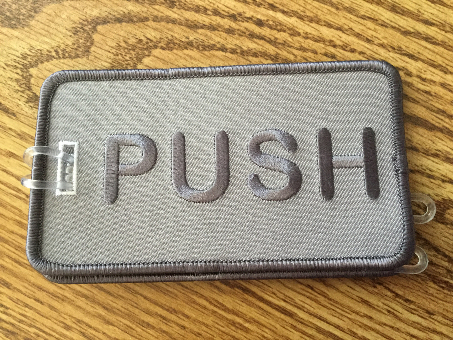 Push! #$@&!!!! The ..door! Black and Gray Luggage Tag