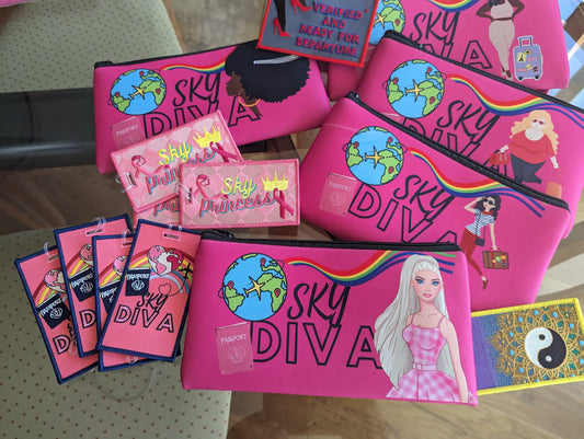 My latest Sky Diva Women  Collection of Zippered Makeup Bags