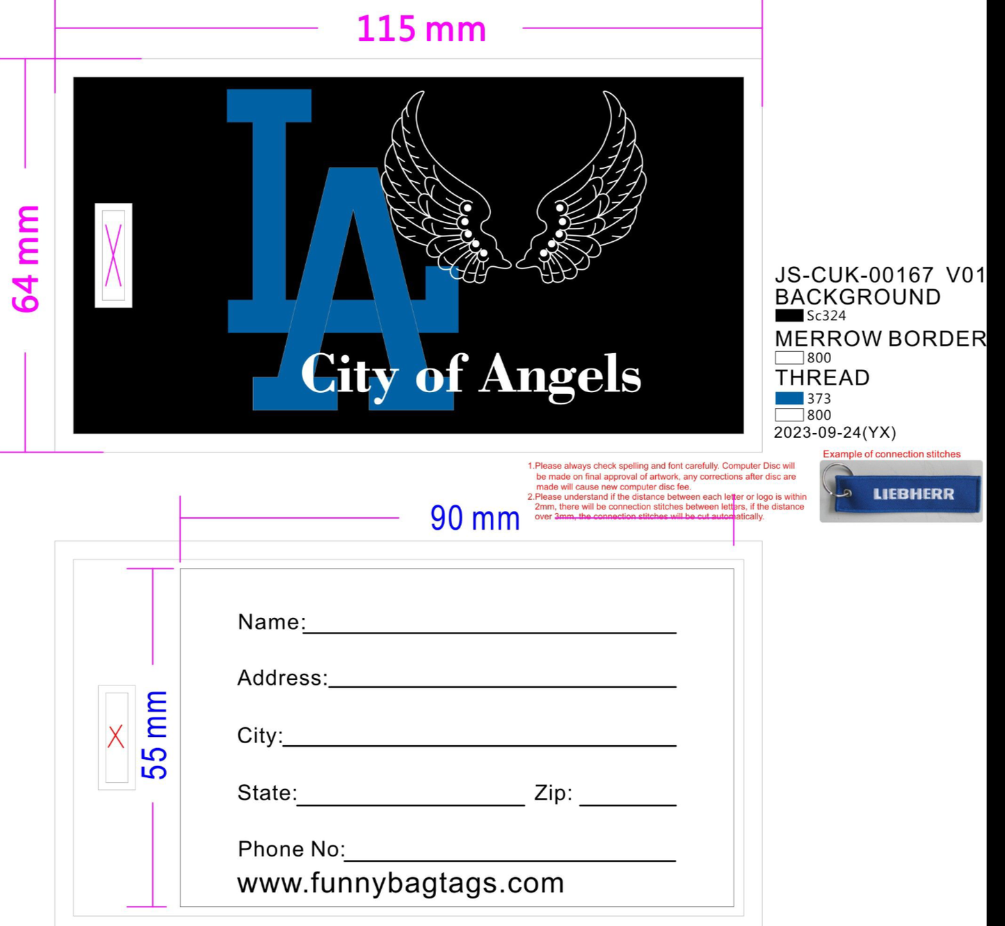 LA City of 👼 Angels Luggage Tag