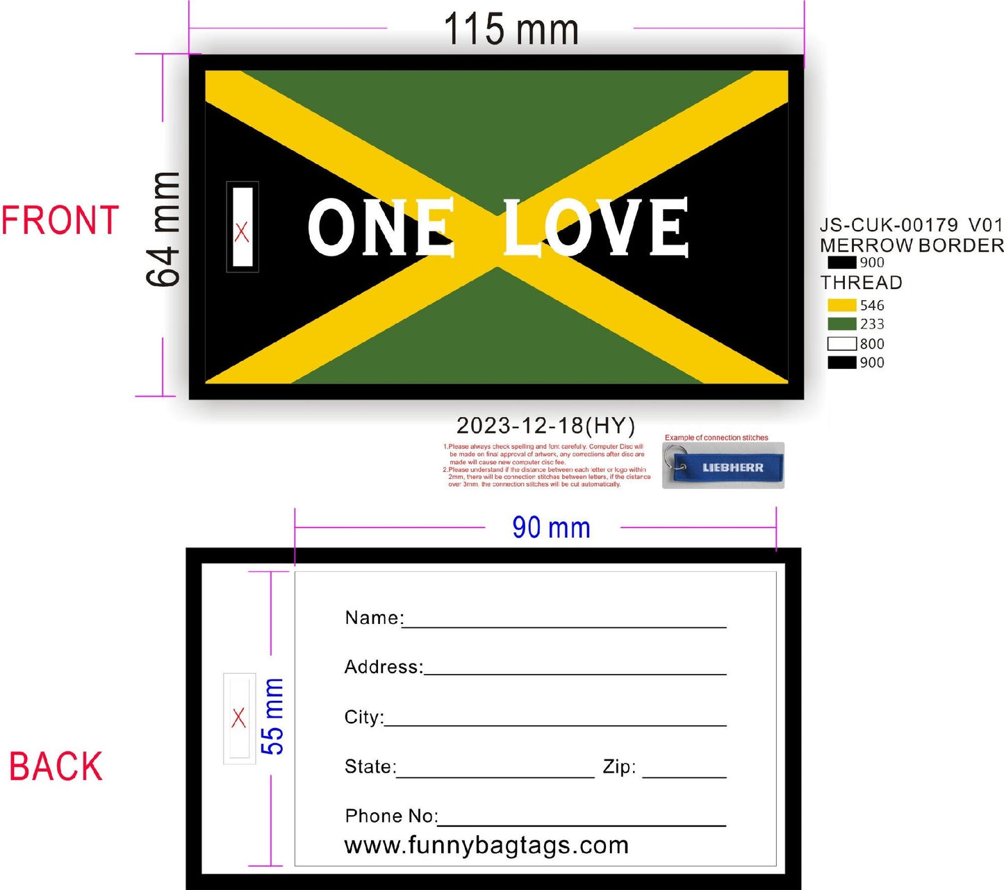 ONE LOVE JAMAICAN FLAG