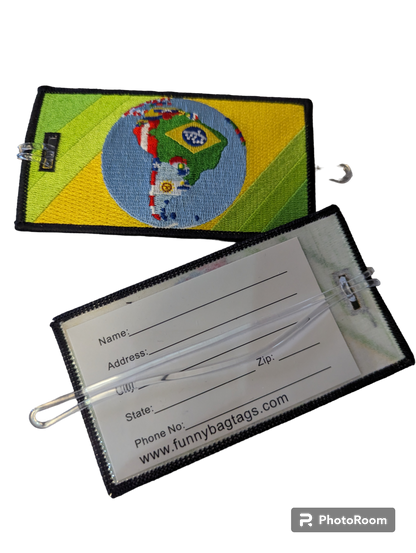 South American Flags Globe Luggage tag