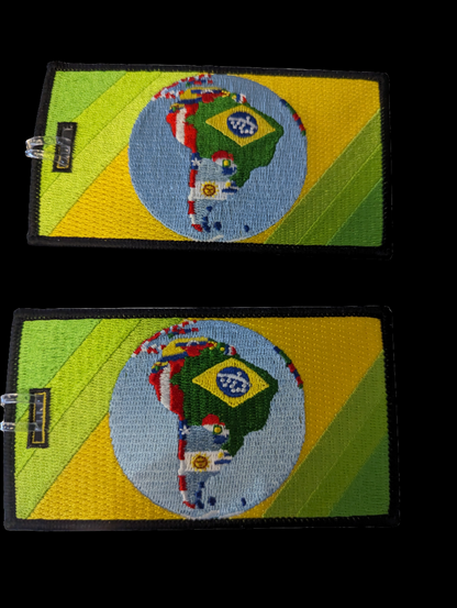 South American Flags Globe Luggage tag