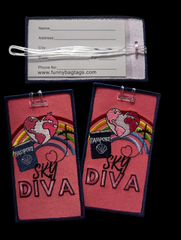 SKY DIVA  TAG with RAINBOW Luggage Tag