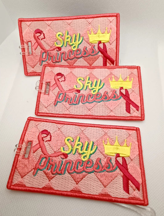 SKY PRINCESS Luggage Tag. BREAST CANCER AWARENESS