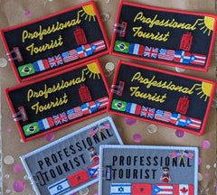 PROFESSIONAL  TOURIST™ Luggage Tags GRAY. ISRAEL.MOROCCO.PR.CANADA